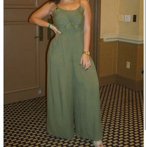 Green striped jumpsuit